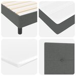 Lit à ressorts gris foncé avec matelas 200x200 cm en tissu