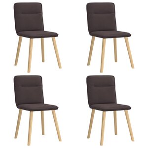 vidaXL Chaises à manger lot de 4 marron foncé tissu