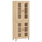 vidaXL Buffet haut Chêne sonoma 69 5x34x180 cm Bois d'ingénierie
