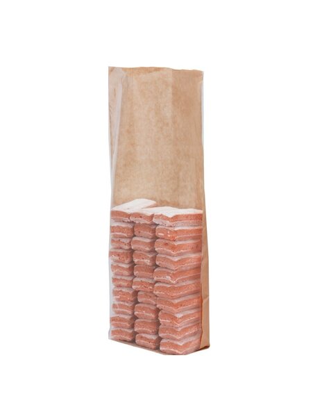 (boîte de 100 sacs) sachet polypropylène fond carton écru