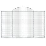 vidaXL Paniers à gabions arqués 7 Pièces 200x30x120/140 cm Fer galvanisé