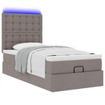 vidaXL Cadre de lit ottoman avec matelas taupe 100x200 cm tissu