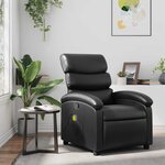 vidaXL Fauteuil de massage inclinable Noir Similicuir