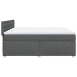 vidaXL Sommier à lattes de lit avec matelas Gris foncé 180x200cm Tissu