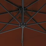 Vidaxl parasol déporté avec mât en acier 250x250 cm terre cuite