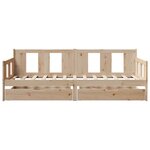 vidaXL Lit de jour avec tiroirs sans matelas 90x190 cm bois massif