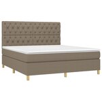 vidaXL Sommier à lattes de lit et matelas et LED Taupe 160x200cm Tissu