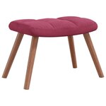 vidaXL Chaise de relaxation avec repose-pied Rouge bordeaux Velours