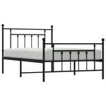 vidaXL Cadre de lit métal sans matelas avec pied de lit noir 107x203cm