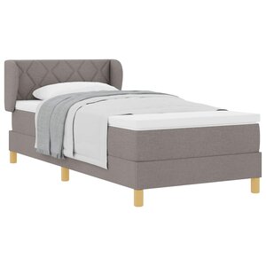 vidaXL Lit à ressorts avec matelas Taupe 100 x 200 cm tissu