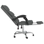 vidaXL Fauteuil inclinable de bureau Gris foncé Tissu