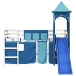 vidaXL Lit mezzanine enfants avec tour sans matelas bleu 80x200 cm