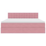 vidaXL Lit de Rangement avec matelas Rose 180 x 200 cm Velours