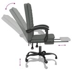 vidaXL Fauteuil inclinable de bureau Gris foncé Tissu