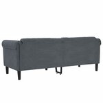 vidaXL Canapé à 3 places gris foncé velours