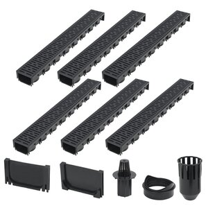 vidaXL Canaux de drainage 6 Pièces Plastique 6 m