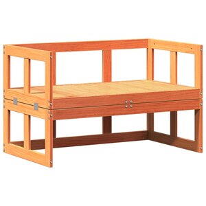 vidaXL Canapé de jardin extensible cire marron bois massif de pin