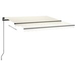 vidaXL Auvent manuel rétractable avec LED 3x2 5 m Crème