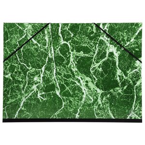 Carton À Dessin Papier Marbré Verni Avec Élastiques 32x45 Cm - Pour Format A3 - Vert - X 10 - Exacompta