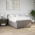 vidaXL Sommier à lattes de lit avec matelas Taupe 140x190 cm Tissu