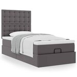vidaXL Lit ottoman avec matelas gris 80x200 cm similicuir
