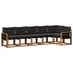 vidaXL Ensemble de canapés d'extérieur 6 pc Naturel et noir