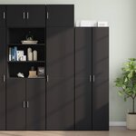 vidaXL Armoire de rangement mince noir 50x42 5x225cm bois d'ingénierie