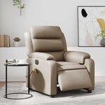 vidaXL Fauteuil de massage inclinable électrique cappuccino similicuir