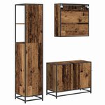 vidaXL Ensemble de mobilier de salle de bain 3 Pièces Bois ancien