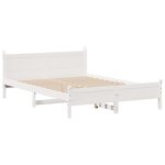 vidaXL Cadre de lit sans matelas blanc 150x200 cm bois de pin massif