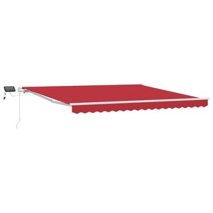 vidaXL Auvent Rétractable Rouge 400 × 300 cm Tissu et acier