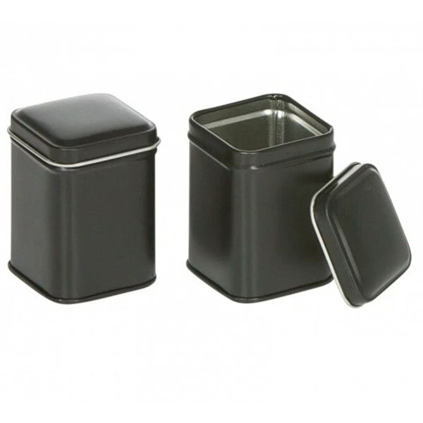 Lot de 24 boites en métal carrées noires 44x44x60mm