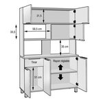Buffet de cuisine contemporain - 120 x 46 5
