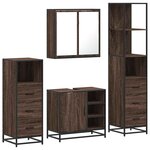 vidaXL Ensemble de meubles de salle de bain 4 Pièces chêne marron