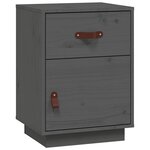 vidaXL Tables de chevet 2 Pièces Gris 40x34x55 cm Bois de pin massif