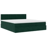 VidaXL Cadre de lit ottoman avec matelas vert foncé 180x200 cm velours