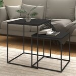 vidaXL Ensemble de table basse 2 Pièces bois d'ingénierie et métal