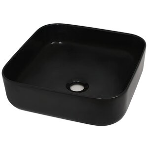 vidaXL Lavabo carré Céramique Noir 38 x 38 x 13 5 cm