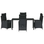 vidaXL Ensemble de salle à manger pour jardin 5 Pièces Noir Poly rotin