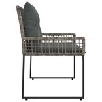 vidaXL Banc extérieur Gris 118 x 55 x 82 cm Rotin PE et tissu