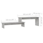 vidaXL Meuble TV Gris béton 180x30x43 cm Aggloméré