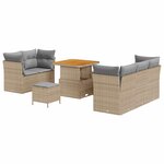 vidaXL Ensemble de canapé de jardin 8 Pièces Beige polyrotin