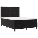 Lit à ressort vidaXL avec matelas Noir 160x200 cm Velours
