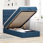 vidaXL Lit ottoman avec matelas bleu 100x200 cm tissu