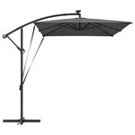 vidaXL Parasol banane à mât déporté Anthracite 294 x 200 x 254 cm
