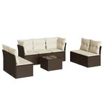 vidaXL Salon de jardin 8 Pièces avec coussins marron résine tressée