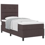 vidaXL Lit Box Spring avec Matelas Marron Foncé 100x200 cm Tissu