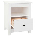 vidaXL Table de chevet Blanc 40x35x49 cm Bois de pin massif