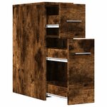 vidaXL Armoire de salle de bain étroite avec roulettes chêne fumé