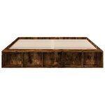 vidaXL Cadre de lit chêne fumé 200x200 cm bois d'ingénierie